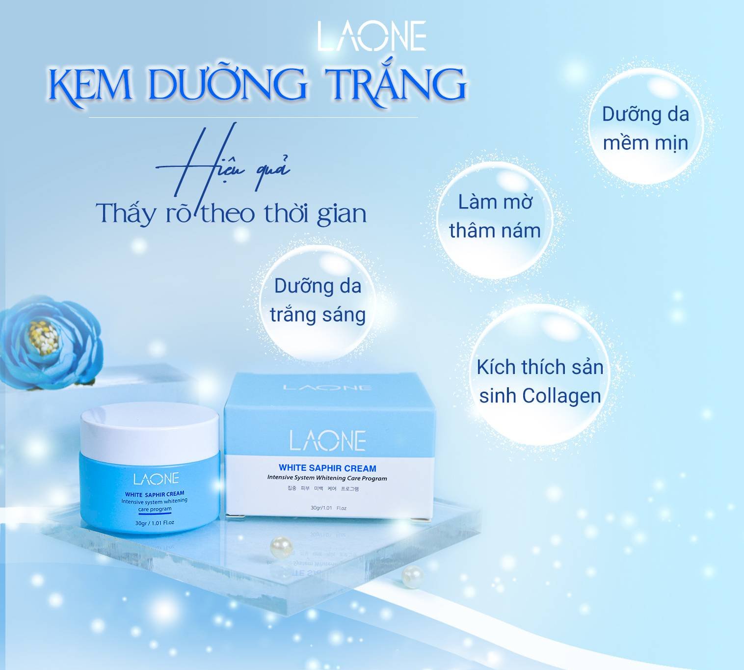KEM DƯỠNG TRẮNG DA MỜ NÁM WHITE SAPHIR CREAM