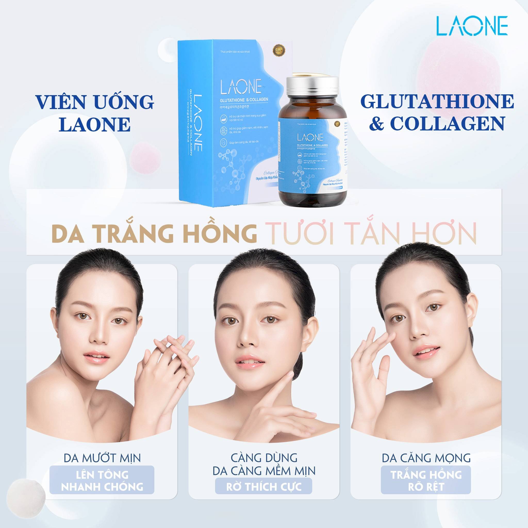VIÊN UỐNG TRẮNG DA LAONE - GLUTATHIONE & COLLAGEN